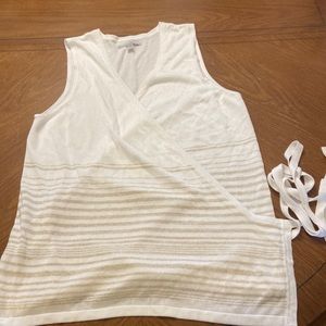 NWOT cream sparkle wrap sleeveless sweater vest plus size xxl